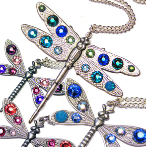 dragonfly pendants with swarovski crystals